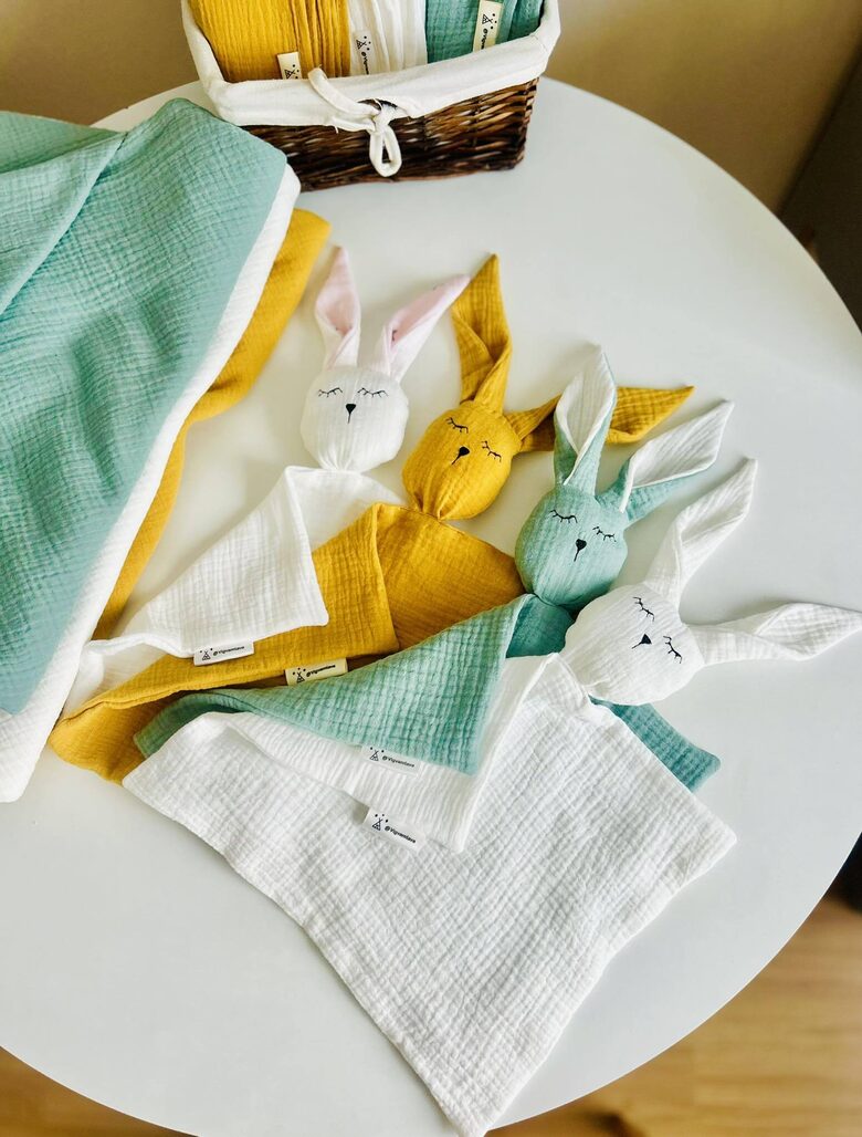 Muslīna miega zaķītis, dažādas krāsas