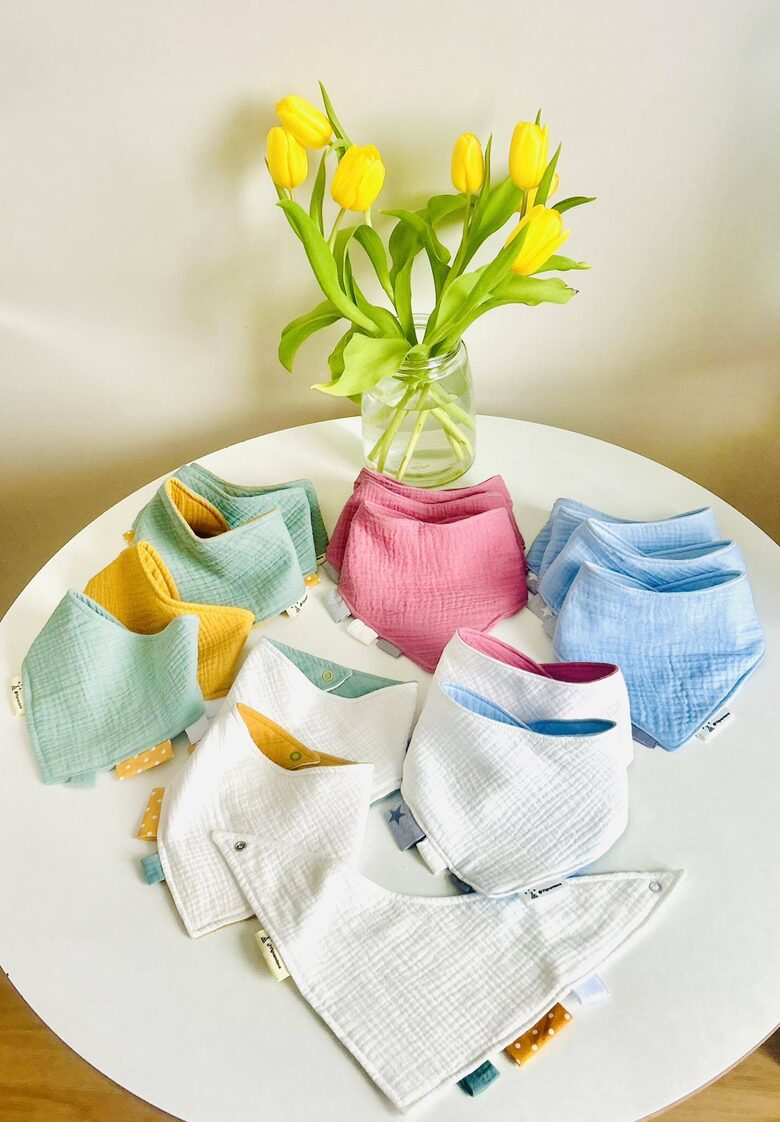 Muslīna mitrumnecaurlaidīgas divpusējās lacītes, dažādas krāsas