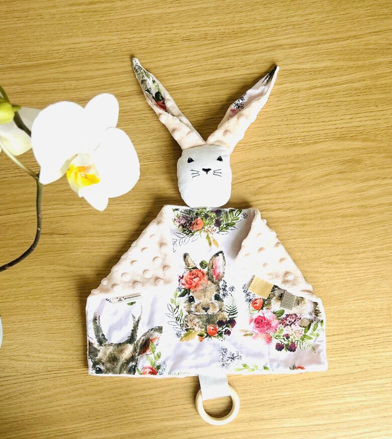 Miega zaķītis no minky flīsa un kokvilnas "Boho meža zvēriņi"