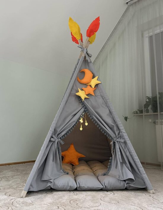 Vigvams bērniem "Skandināvu pelēks ar košumu"
