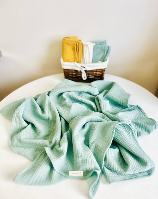 Muslīna sedziņa “Maigā zaļā”