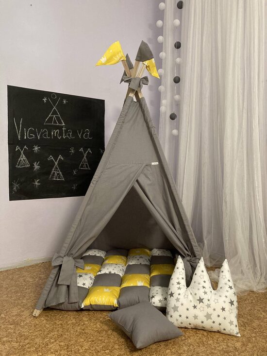 Vigvams bērniem "Pelēcis ar saules staru akcentu" 