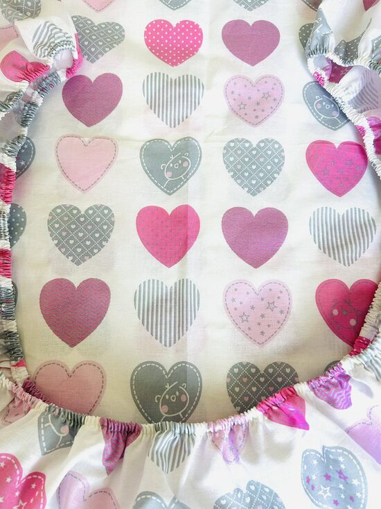 Kokvilnas palags ar gumiju “Sirsniņas”